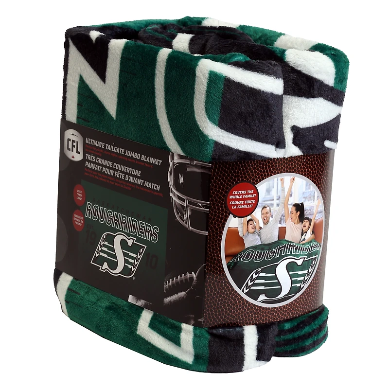 Couverture familiale des Roughriders de la Saskatchewan (62 po x 90 po)
