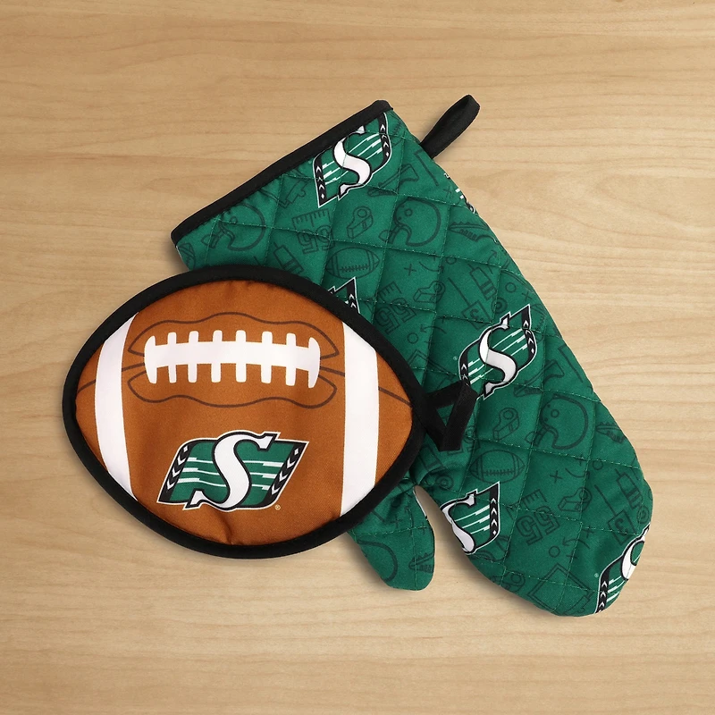 Ensemble de deux gants de cuisine Saskatchewan Roughriders