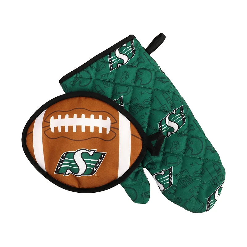Ensemble de deux gants de cuisine Saskatchewan Roughriders