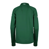 Women's 5th & Ocean by New Era Green Saskatchewan Roughriders Sideline Piper Performance Raglan Quarter-Zip Top