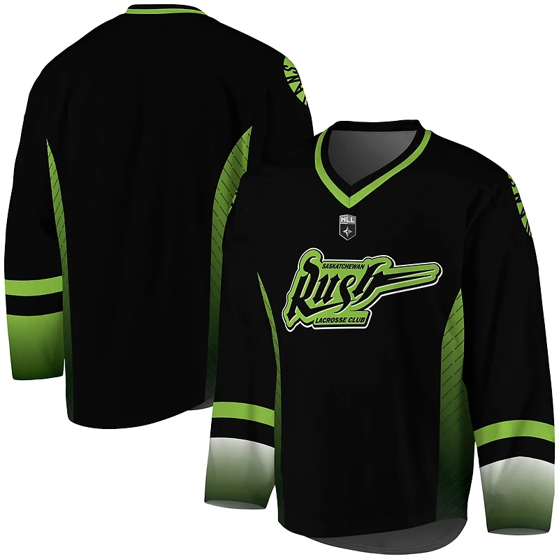 Youth Black Saskatchewan Rush - Sublimated Replica Jersey