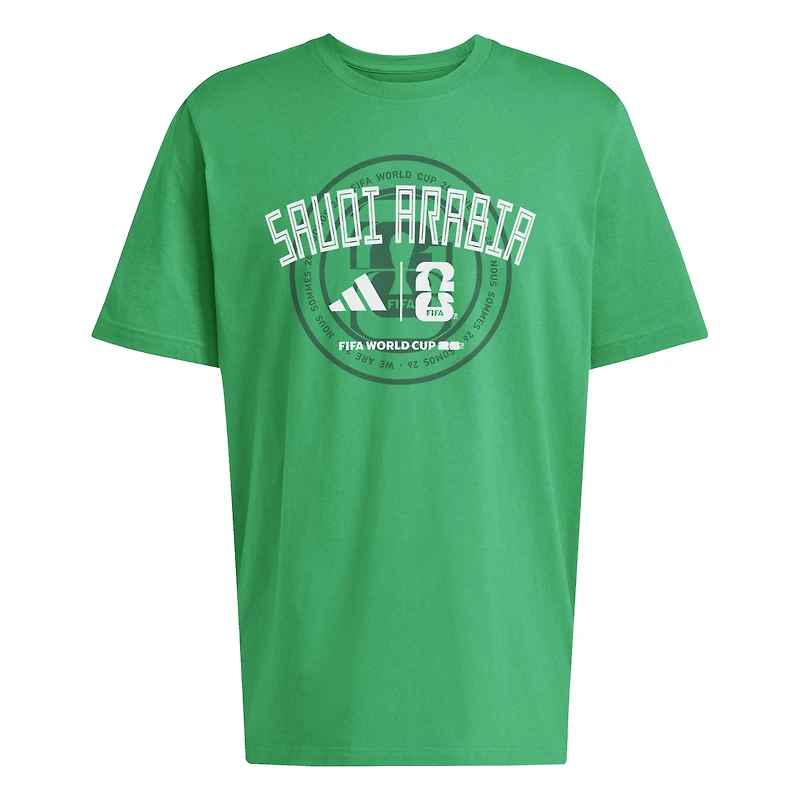 T-shirt homme adidas vert de l'équipe nationale d'Arabie saoudite pour les qualifications la Coupe du monde FIFA 2026