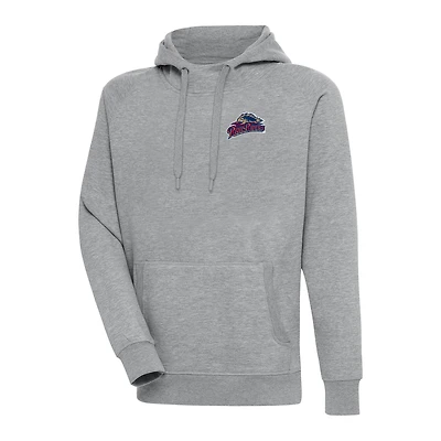 Men's Antigua  Heather Gray Scranton Wilkes-Barre RailRiders Victory Pullover Hoodie