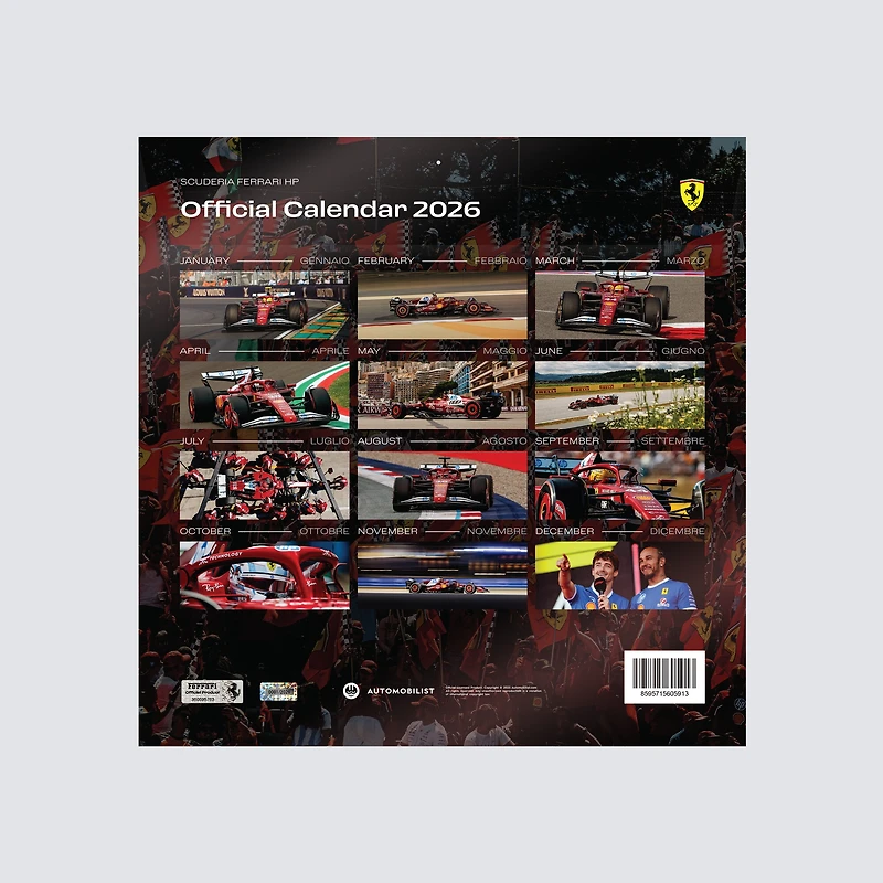 Scuderia Ferrari 2026 Wall Calendar