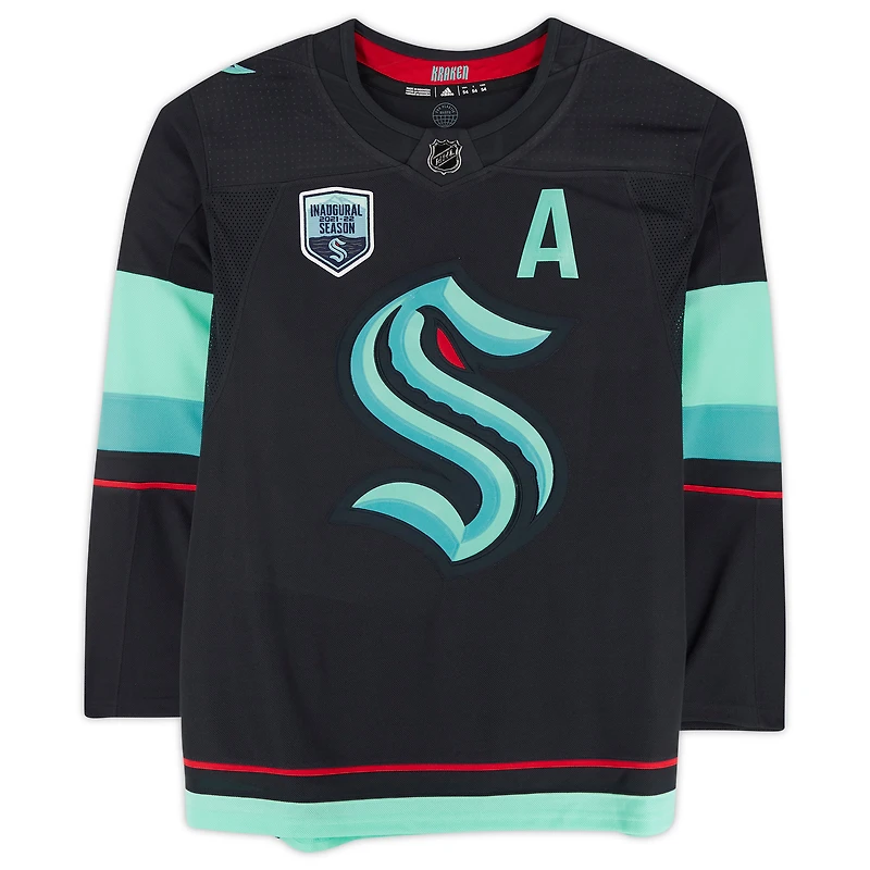 Adam Larsson Deep Sea Blue Seattle Kraken Autographed adidas Authentic Jersey with Inaugural Season Jersey Patch