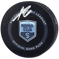Adam Larsson Seattle Kraken Autographed 2021-22 Inaugural Season Official Game Puck
