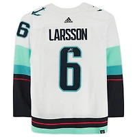 Adam Larsson White Seattle Kraken Autographed adidas Authentic Jersey with Inaugural Season Jersey Patch