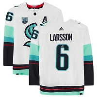 Adam Larsson White Seattle Kraken Autographed adidas Authentic Jersey with Inaugural Season Jersey Patch