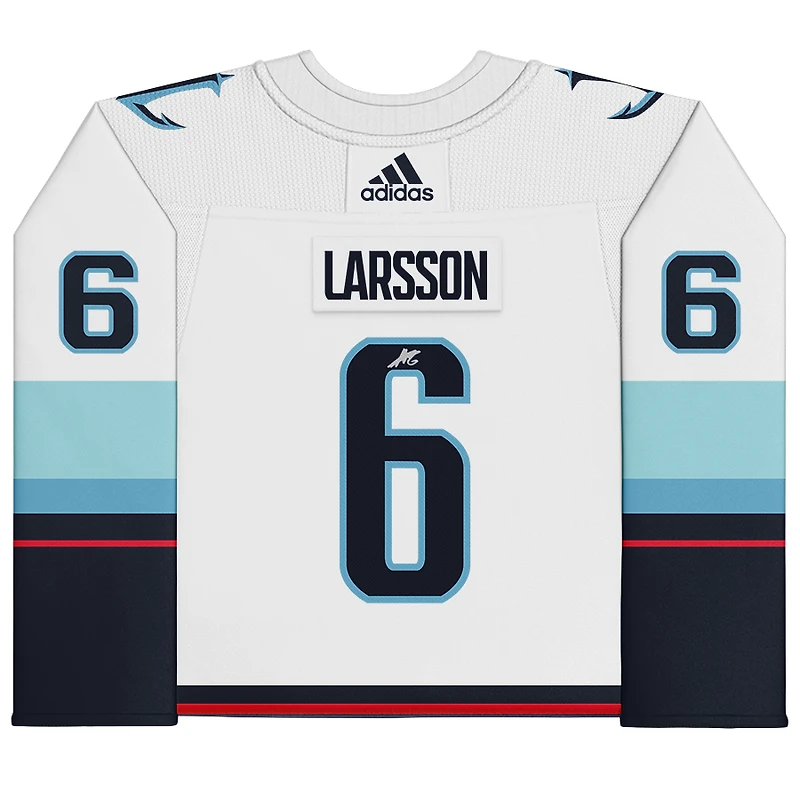 Adam Larsson White Seattle Kraken Autographed adidas Authentic Jersey with Inaugural Season Jersey Patch