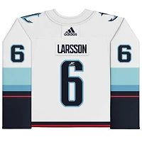 Adam Larsson White Seattle Kraken Autographed adidas Authentic Jersey with Inaugural Season Jersey Patch