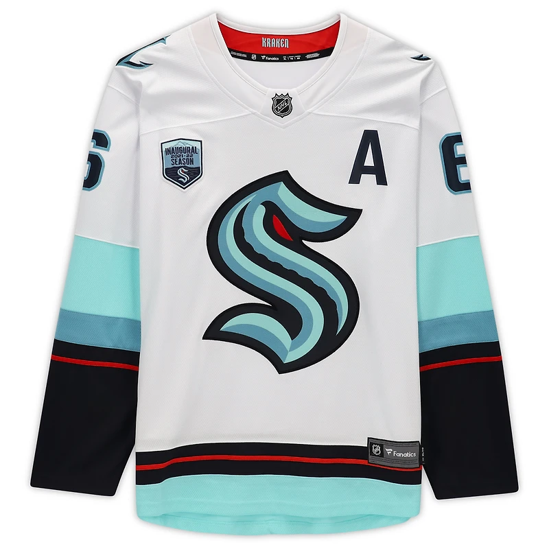 Maillot blanc autographié par Adam Larsson du Kraken de Seattle (Fanatics Breakaway) avec écusson de la saison inaugurale