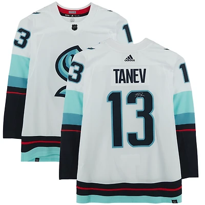 Maillot authentique Adidas blanc autographié par Brandon Tanev du Seattle Kraken