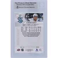 Carson Soucy Seattle Kraken Autographed 2021-22 Upper Deck Extended Series #630 Beckett Fanatics Witnessed Authenticated Card