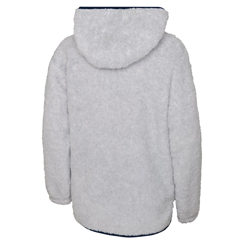 Girls Youth Heather Gray Seattle Kraken Ultimate Teddy Fleece Pullover Hoodie