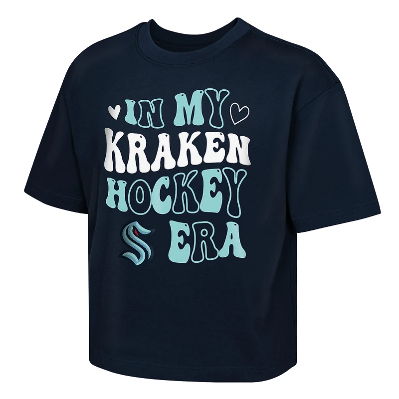 Girls Youth Outerstuff  Deep Sea Blue Seattle Kraken My Era Boxy T-Shirt