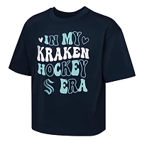 T-shirt boxy bleu marine pour filles Outerstuff Seattle Kraken My Era