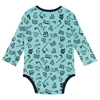 Infant Light Blue Seattle Kraken Dynamic Defender Long Sleeve Bodysuit