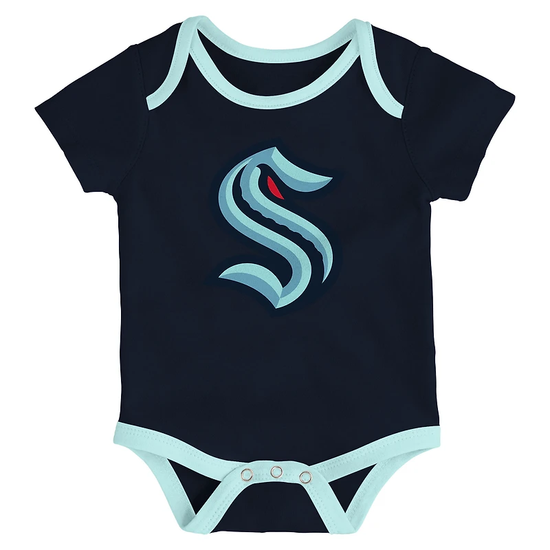 Infant Seattle Kraken Loyal Buddies Three-Pack Bodysuit Set