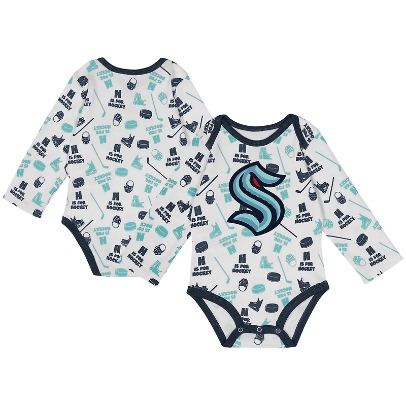 Body à manches longues pour bébé Seattle Kraken Quick Learn blanc