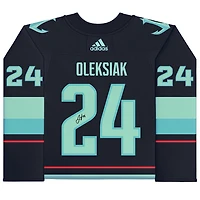 Jamie Oleksiak Deep Sea Blue Seattle Kraken Autographed adidas Authentic Jersey with Inaugural Season Jersey Patch