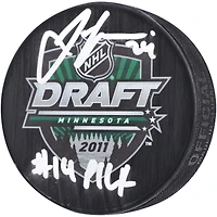 Jamie Oleksiak Seattle Kraken Autographed 2011 NHL Draft Logo Hockey Puck with "#14 Pick" Inscription