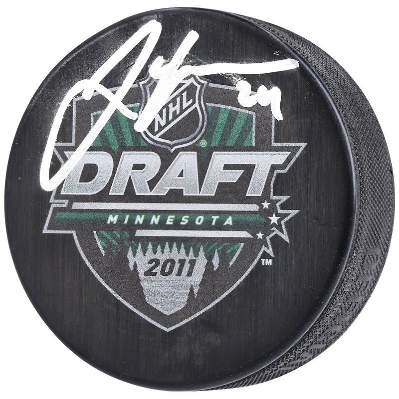Rondelle de hockey autographiée par Jamie Oleksiak du Seattle Kraken avec logo du repêchage de la LNH 2011