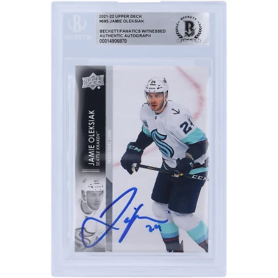 Jamie Oleksiak Seattle Kraken Autographié 2021-22 Upper Deck Extended Series #685 Beckett Fanatics Witnessed Authenticated Card