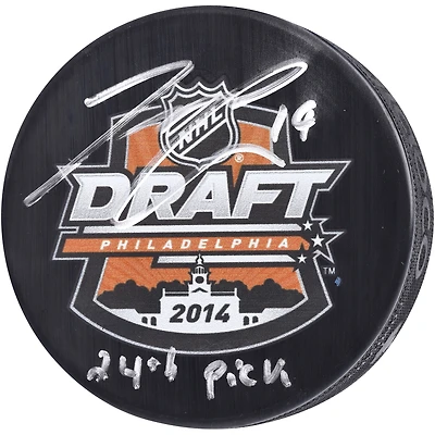 Jared McCann Seattle Kraken Autographed 2014 NHL Draft Logo Hockey Puck with "24th Pick" Inscription