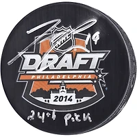 Jared McCann Seattle Kraken Autographed 2014 NHL Draft Logo Hockey Puck with "24th Pick" Inscription
