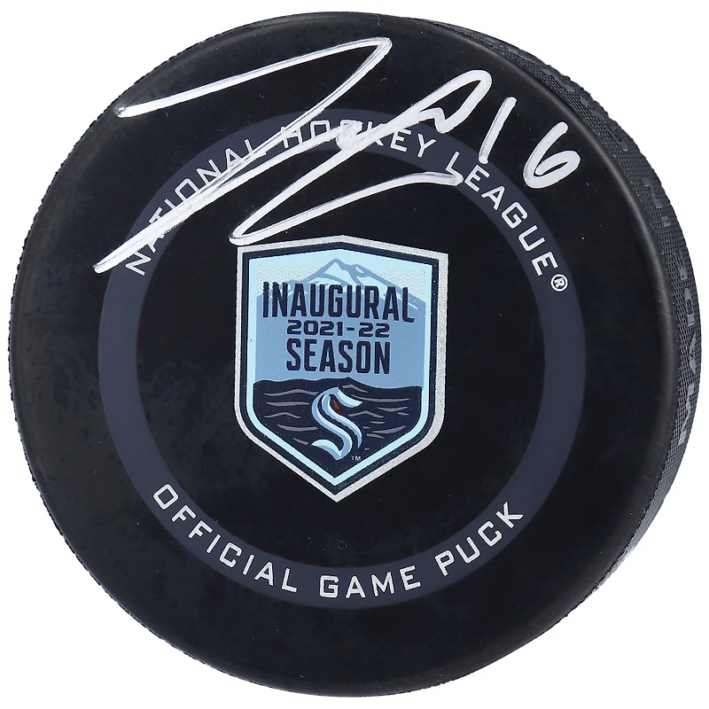 Jared McCann Seattle Kraken Autographed Inaugural Season Official Game Puck
