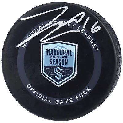 Jared McCann Seattle Kraken Autographed Inaugural Season Official Game Puck