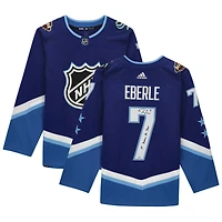 Maillot authentique adidas dédicacé par Jordan Eberle du Seattle Kraken bleu du match des étoiles de la LNH 2022 avec inscription « 1st Kraken All-Star »