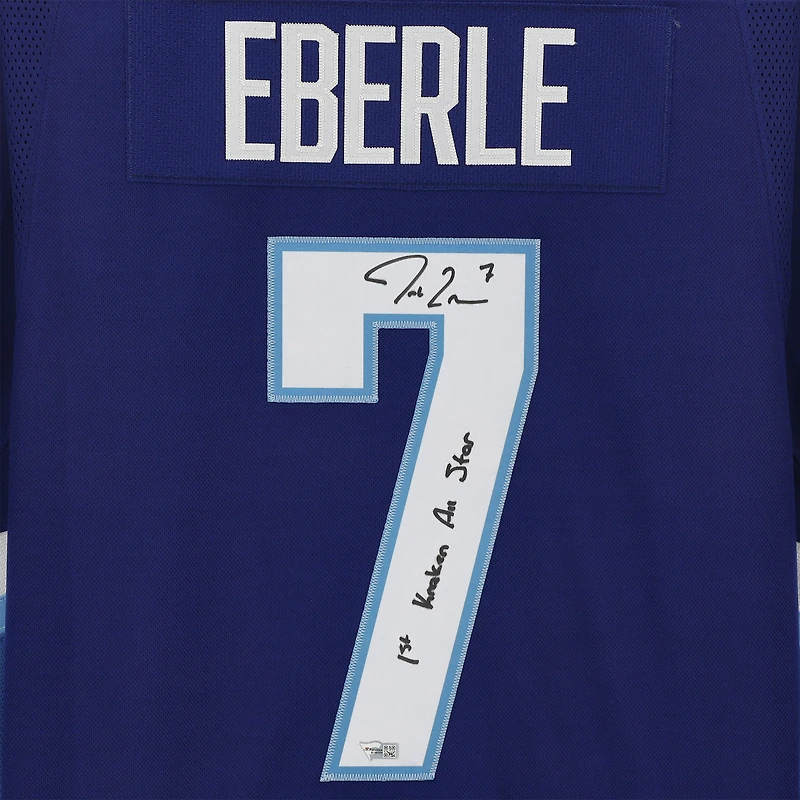 Jordan Eberle Blue Seattle Kraken Autographed 2022 NHL All-Star Game adidas Authentic Jersey with "1st Kraken All-Star" Inscription
