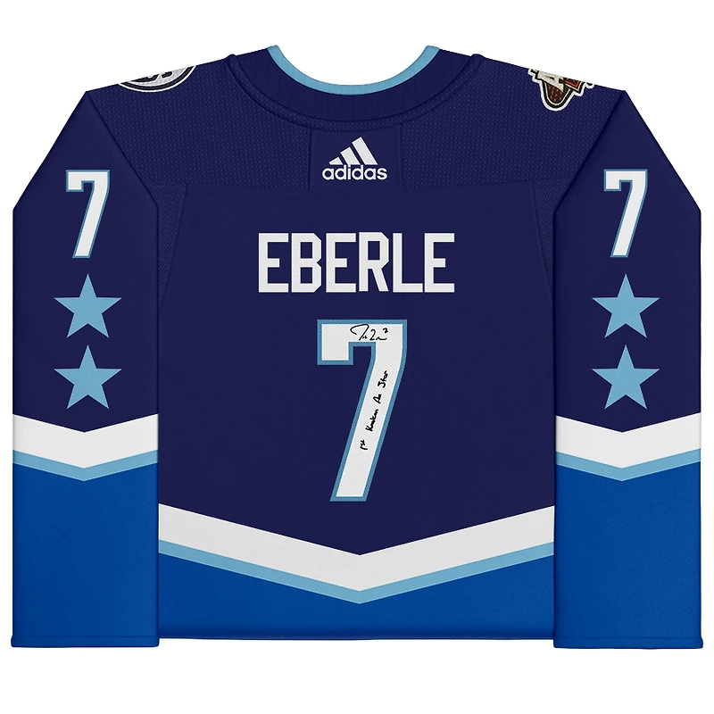 Jordan Eberle Blue Seattle Kraken Autographed 2022 NHL All-Star Game adidas Authentic Jersey with "1st Kraken All-Star" Inscription