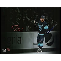 Jordan Eberle Seattle Kraken Autographed 11" x 14" Navy Jersey Celebration Spotlight Photograph - Limited Edition of 22