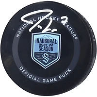 Rondelle de match officielle de la saison inaugurale 2021-22 autographiée par Jordan Eberle du Kraken de Seattle