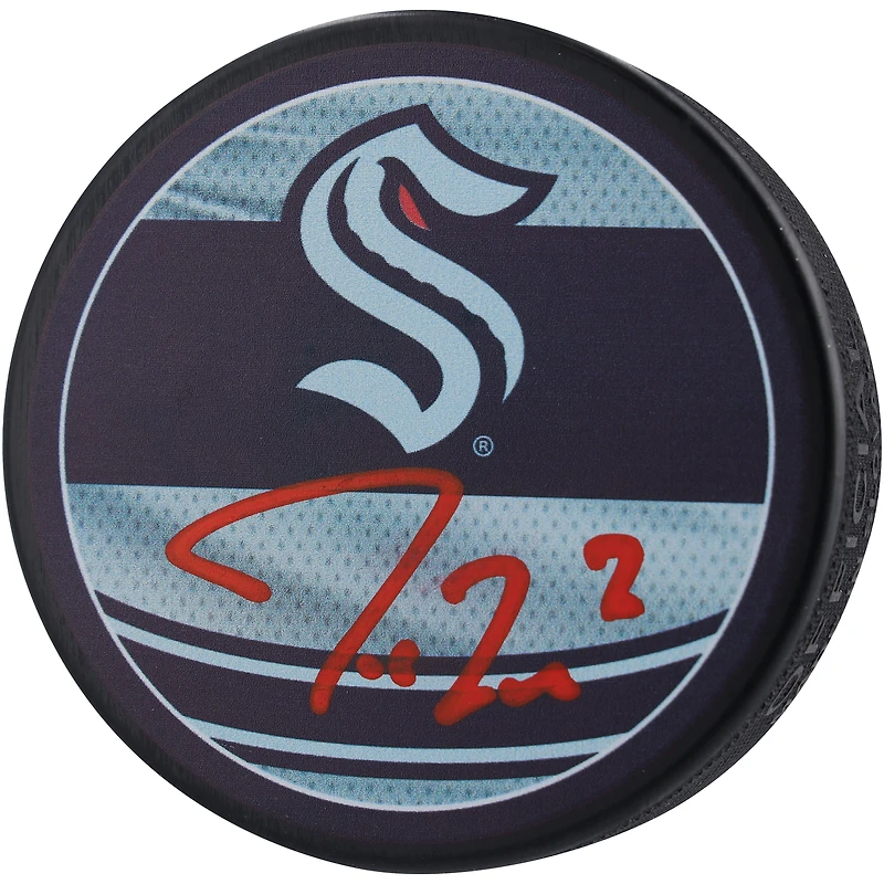 Jordan Eberle Seattle Kraken Autographed 2022-23 Reverse Retro Hockey Puck