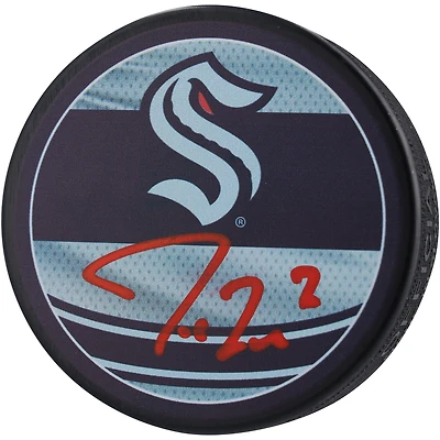 Jordan Eberle Seattle Kraken Autographed 2022-23 Reverse Retro Hockey Puck