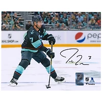 Jordan Eberle Seattle Kraken Autographed 8" x 10" Navy Skating Photograph