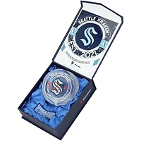 Jordan Eberle Seattle Kraken Autographed Crystal Puck - Filled with Ice from the 2023-24 Season