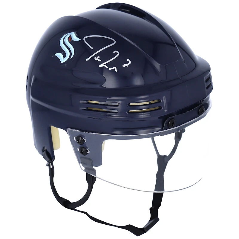 Casque mini bleu marine autographié par Jordan Eberle Seattle Kraken