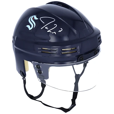 Casque mini bleu marine autographié par Jordan Eberle Seattle Kraken