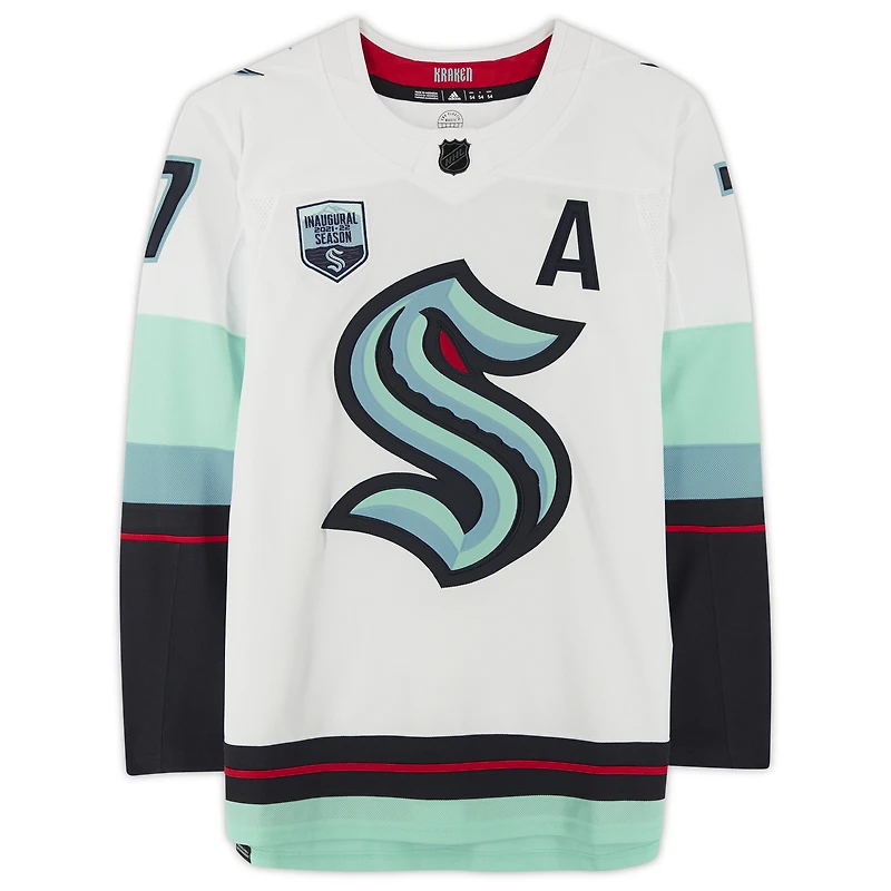 Jordan Eberle Seattle Kraken Autographed White adidas Authentic Jersey with Inaugural Season Jersey Patch