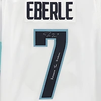 Maillot authentique adidas autographié par Jordan Eberle White Seattle Kraken avec inscription « Release The Kraken » et patch de maillot de la saison inaugurale