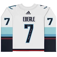Jordan Eberle White Seattle Kraken Autographed adidas Authentic Jersey with ''Release The Kraken'' Inscription and Inaugural Season Jersey Patch