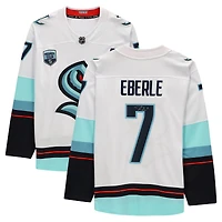 Maillot autographié Fanatics Breakaway de Jordan Eberle White Seattle Kraken avec patch de maillot de la saison inaugurale