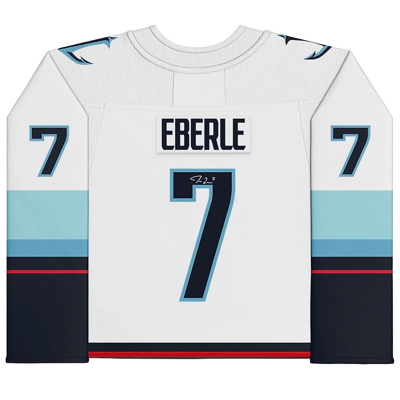 Maillot autographié Fanatics Breakaway de Jordan Eberle White Seattle Kraken avec patch de maillot de la saison inaugurale