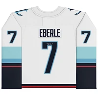 Maillot autographié Fanatics Breakaway de Jordan Eberle White Seattle Kraken avec patch de maillot de la saison inaugurale
