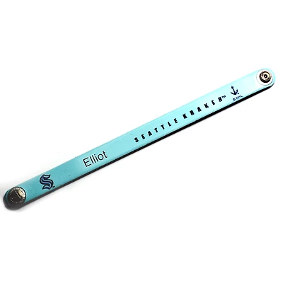 Light Blue Seattle Kraken Personalized Leather Slim Bracelet