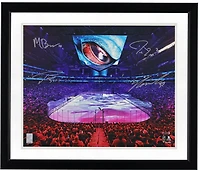 Photo dédicacée de Matty Beniers, Philipp Grubauer, Jordan Eberle et Yanni Gourde (Seattle Kraken) – Édition limitée à 50 exemplaires – Climate Pledge Arena